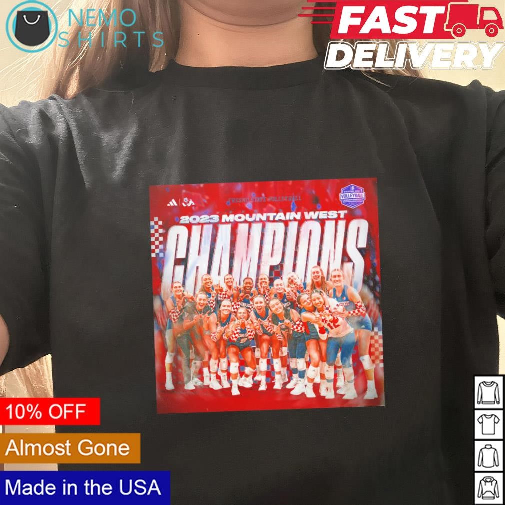 Fresno State volleyball Mountain West champions - Adult & Kids T-Shirts, Sweatshirts & Hoodies apparel design preview 3