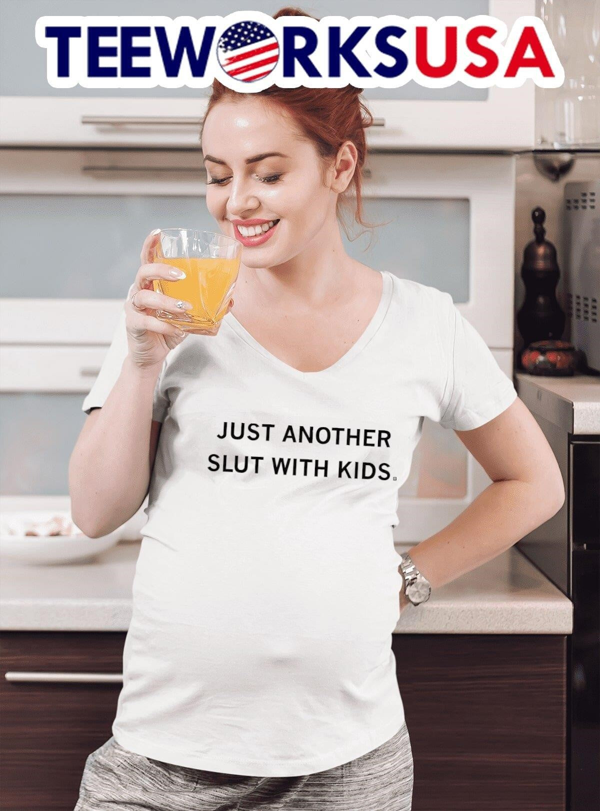 Just another slut with kids text - Adult & Kids T-Shirts, Sweatshirts & Hoodies apparel design preview 4