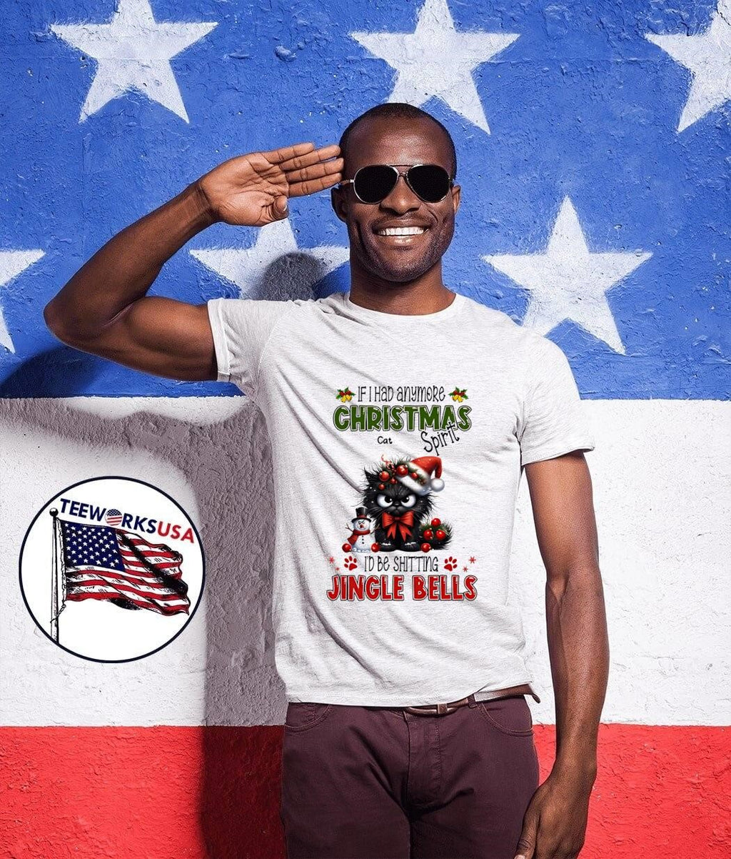 Cat if I had anymore christmas spirit I_d be shitting - Adult & Kids T-Shirts, Sweatshirts & Hoodies apparel design preview 1