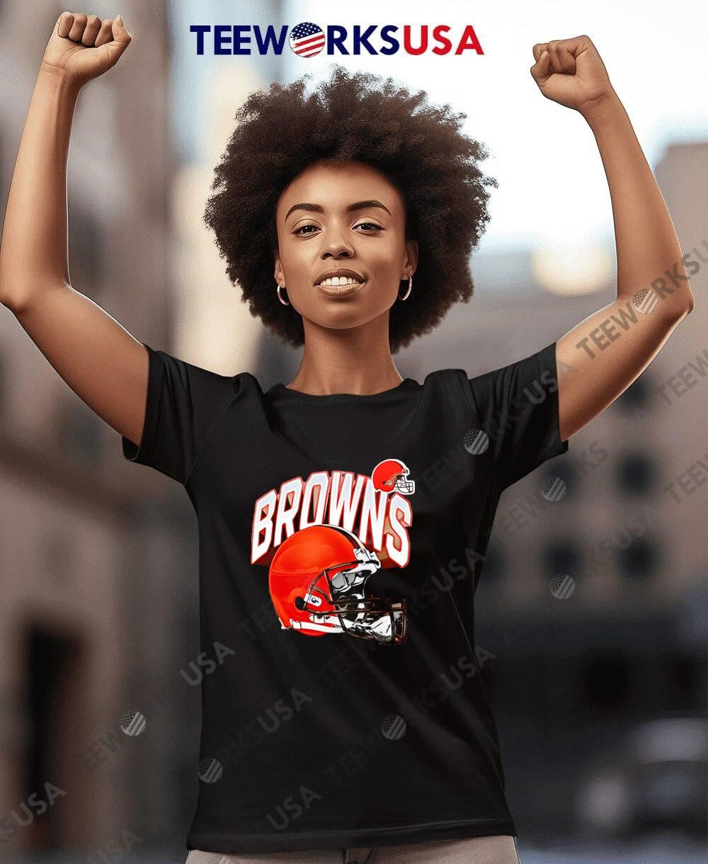 Cleveland Browns Helmet End Around Short Sleeve - Adult & Kids T-Shirts, Sweatshirts & Hoodies apparel design preview 8