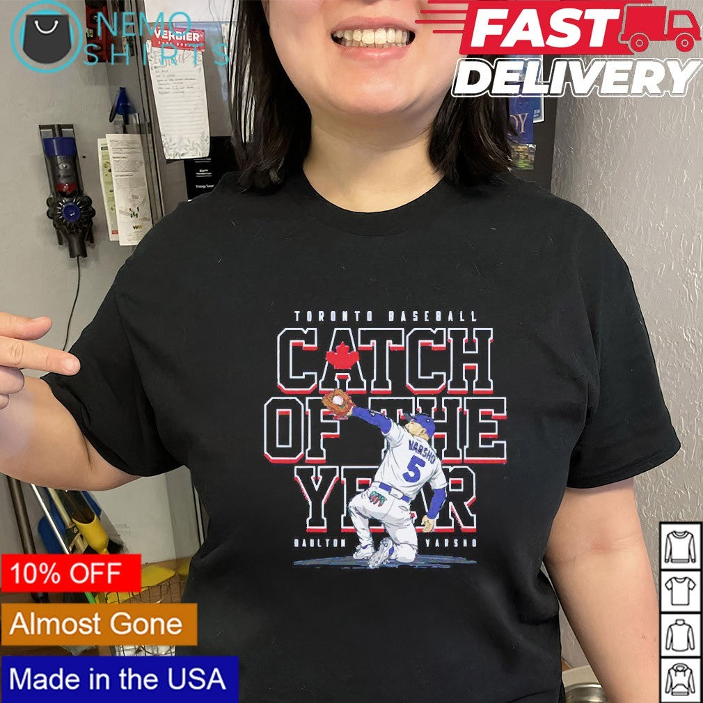 Daulton Varsho Toronto Blue Jays baseball catch of - Adult & Kids T-Shirts, Sweatshirts & Hoodies apparel design preview 3