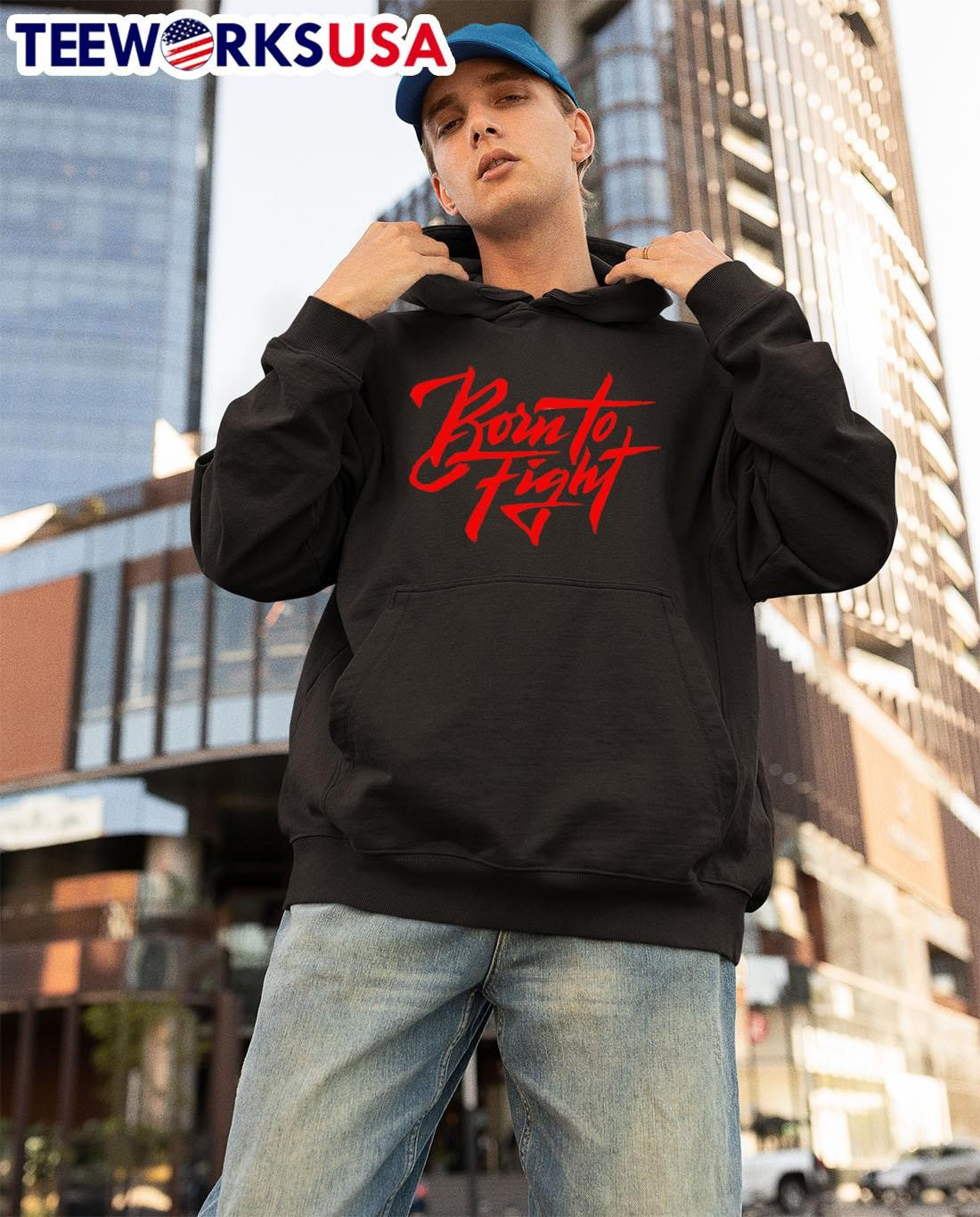 Born To Fight design - Adult & Kids T-Shirts, Sweatshirts & Hoodies apparel design preview 3