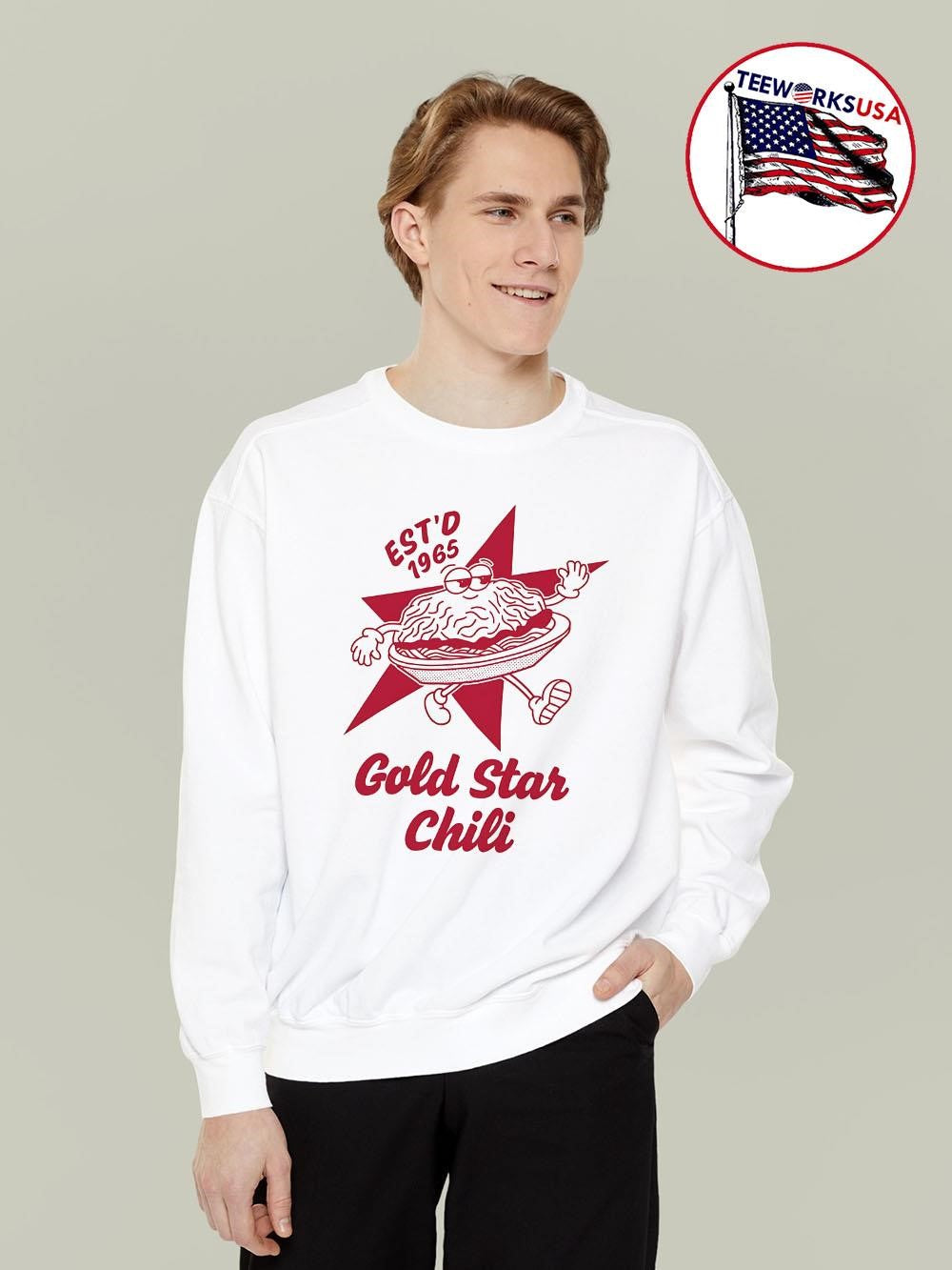 Gold Star Chili est'd 1965 logo - Adult & Kids T-Shirts, Sweatshirts & Hoodies apparel design preview 3