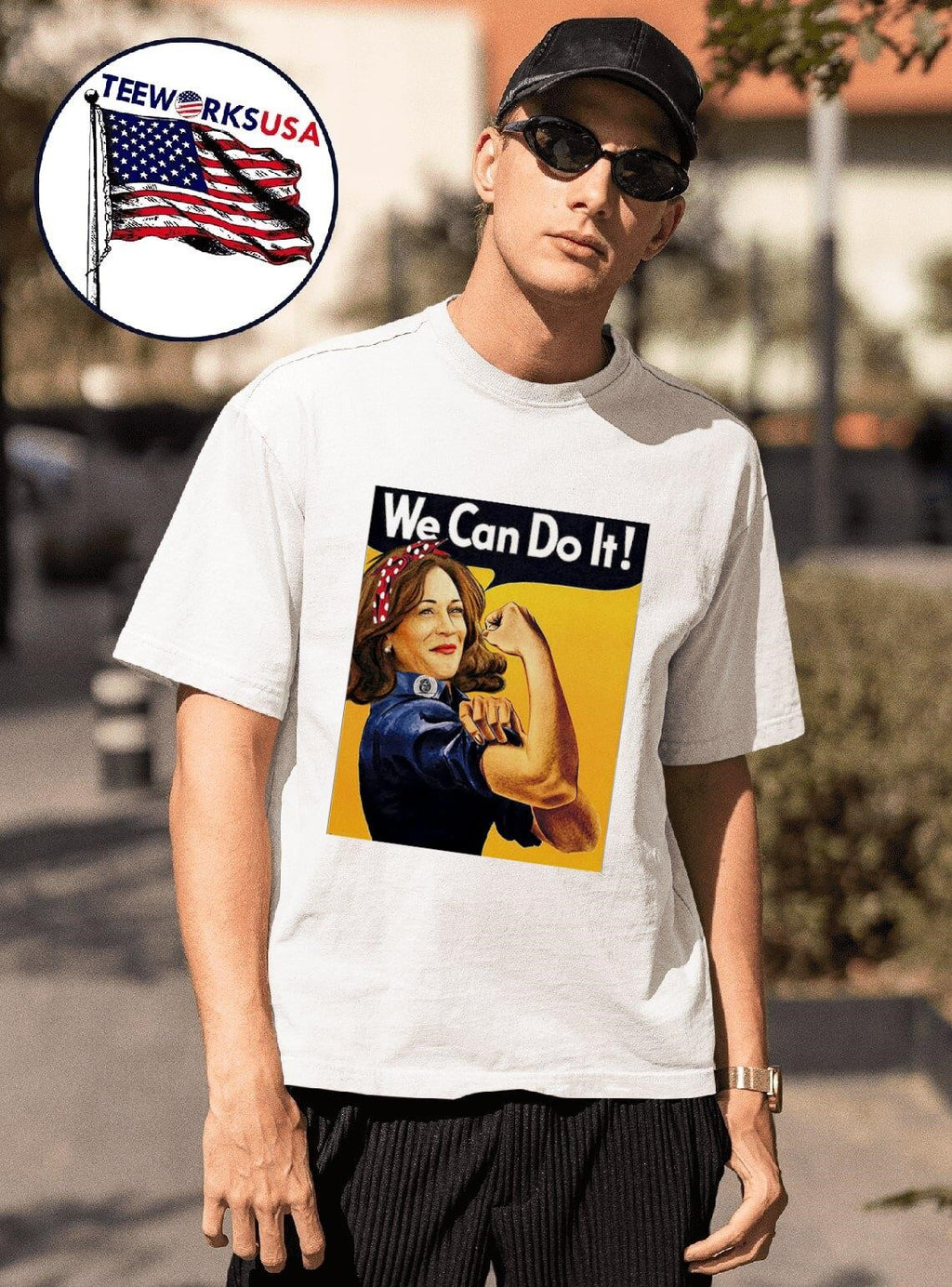 Strong woman Kamala Harris we can do it - Adult & Kids T-Shirts, Sweatshirts & Hoodies apparel design preview 1