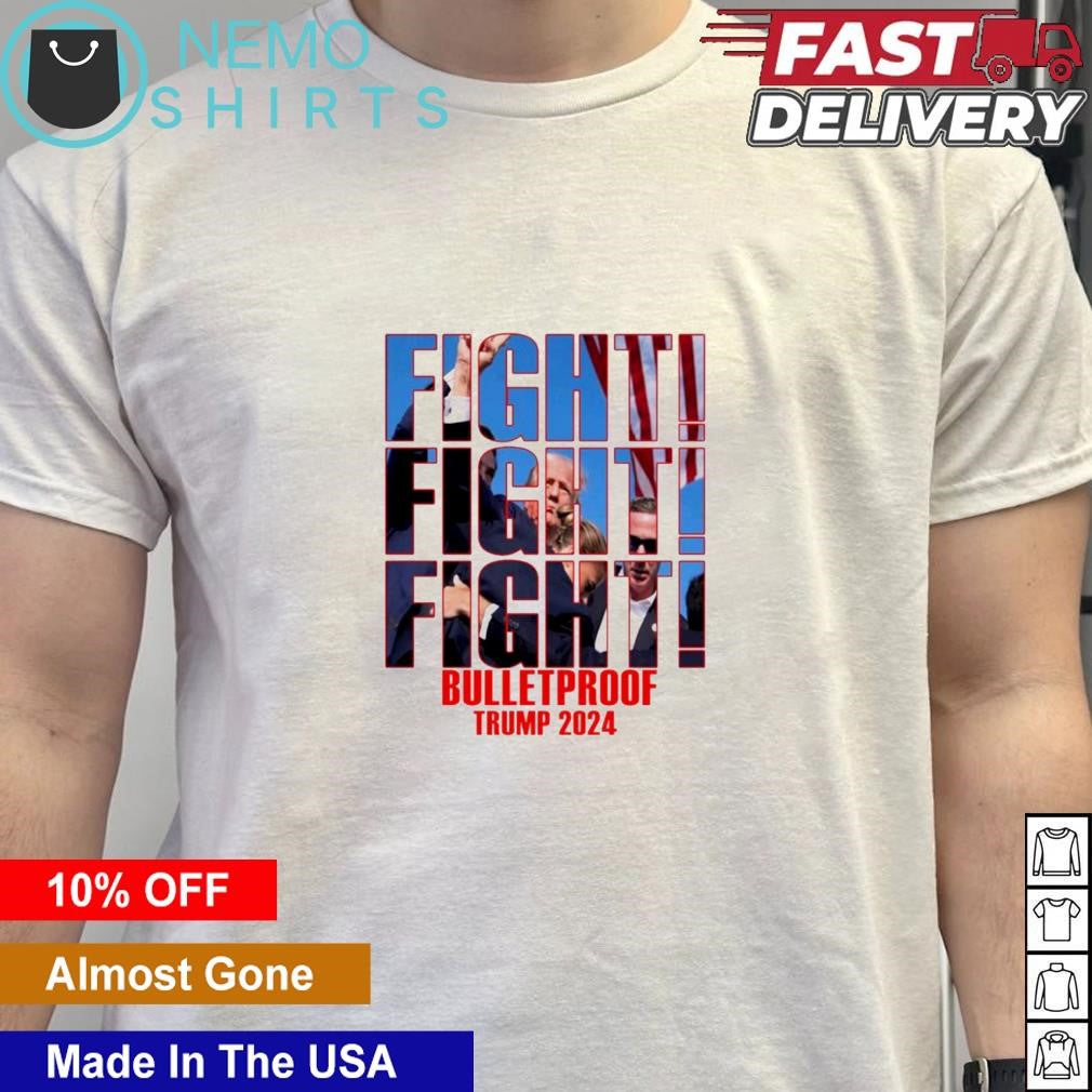 Trump shot 2024 fight bulletproof - Adult & Kids T-Shirts, Sweatshirts & Hoodies apparel design preview 5