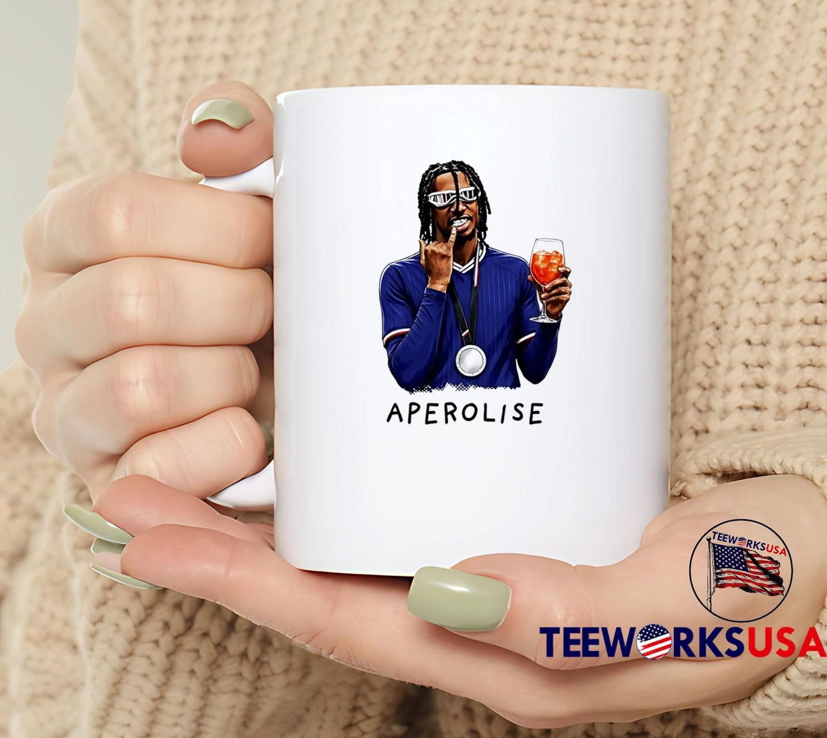 Aperolise Man Wearing Medal And Sunglasses Holding - Adult & Kids T-Shirts, Sweatshirts & Hoodies apparel design preview 4