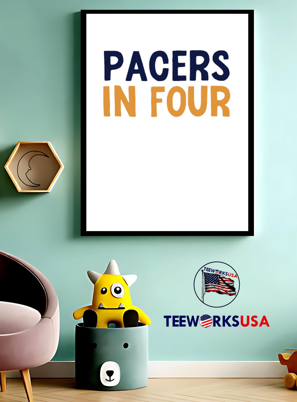 Pacers in four - Adult & Kids T-Shirts, Sweatshirts & Hoodies apparel design preview 3