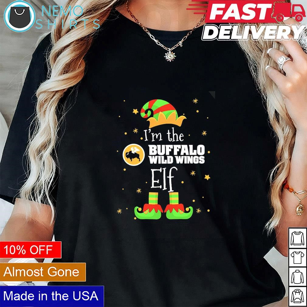 I'm the Buffalo Wild Wings Elf Christmas - Adult & Kids T-Shirts, Sweatshirts & Hoodies apparel design preview 3