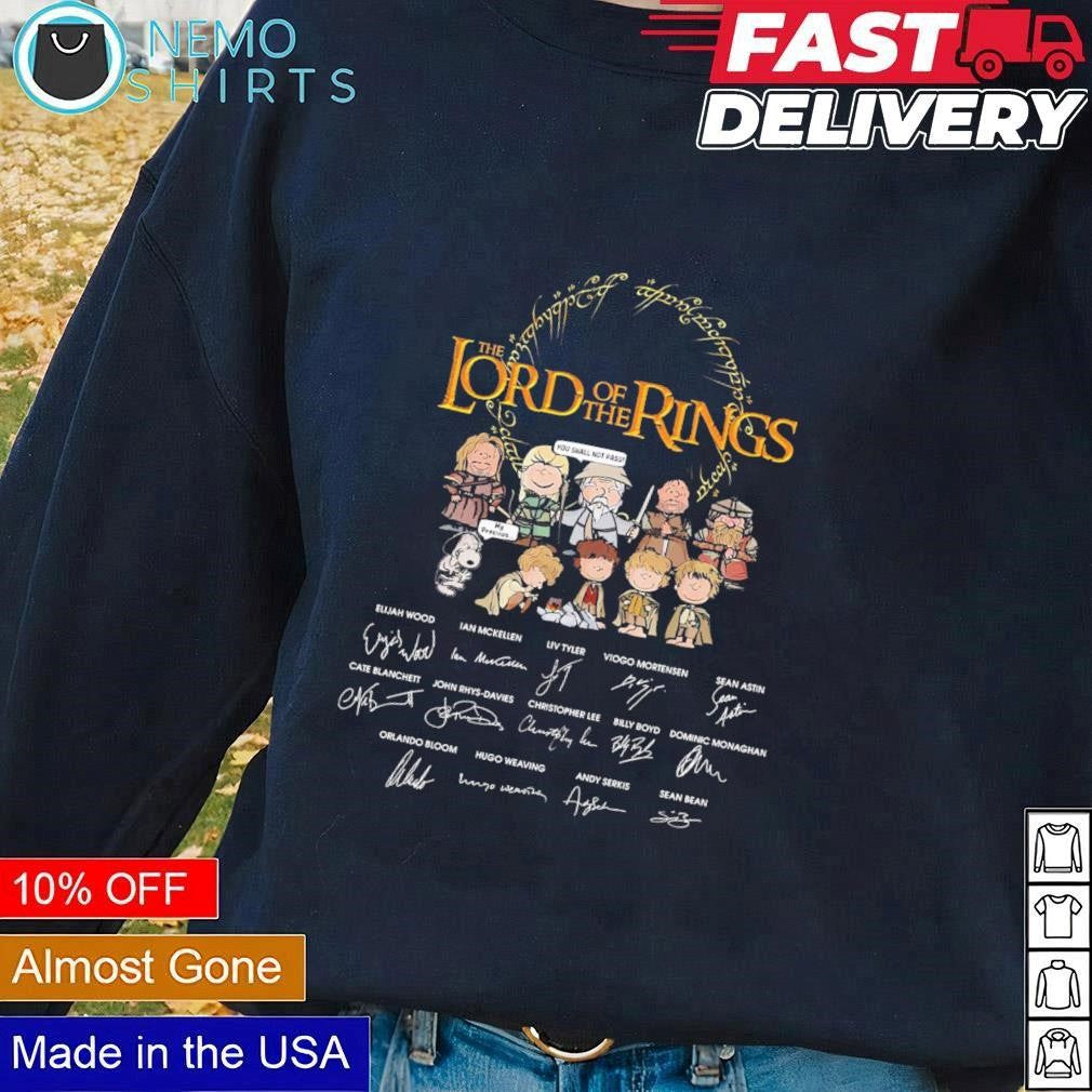 Peanut characters the Lord of Rings signatures - Adult & Kids T-Shirts, Sweatshirts & Hoodies apparel design preview 3