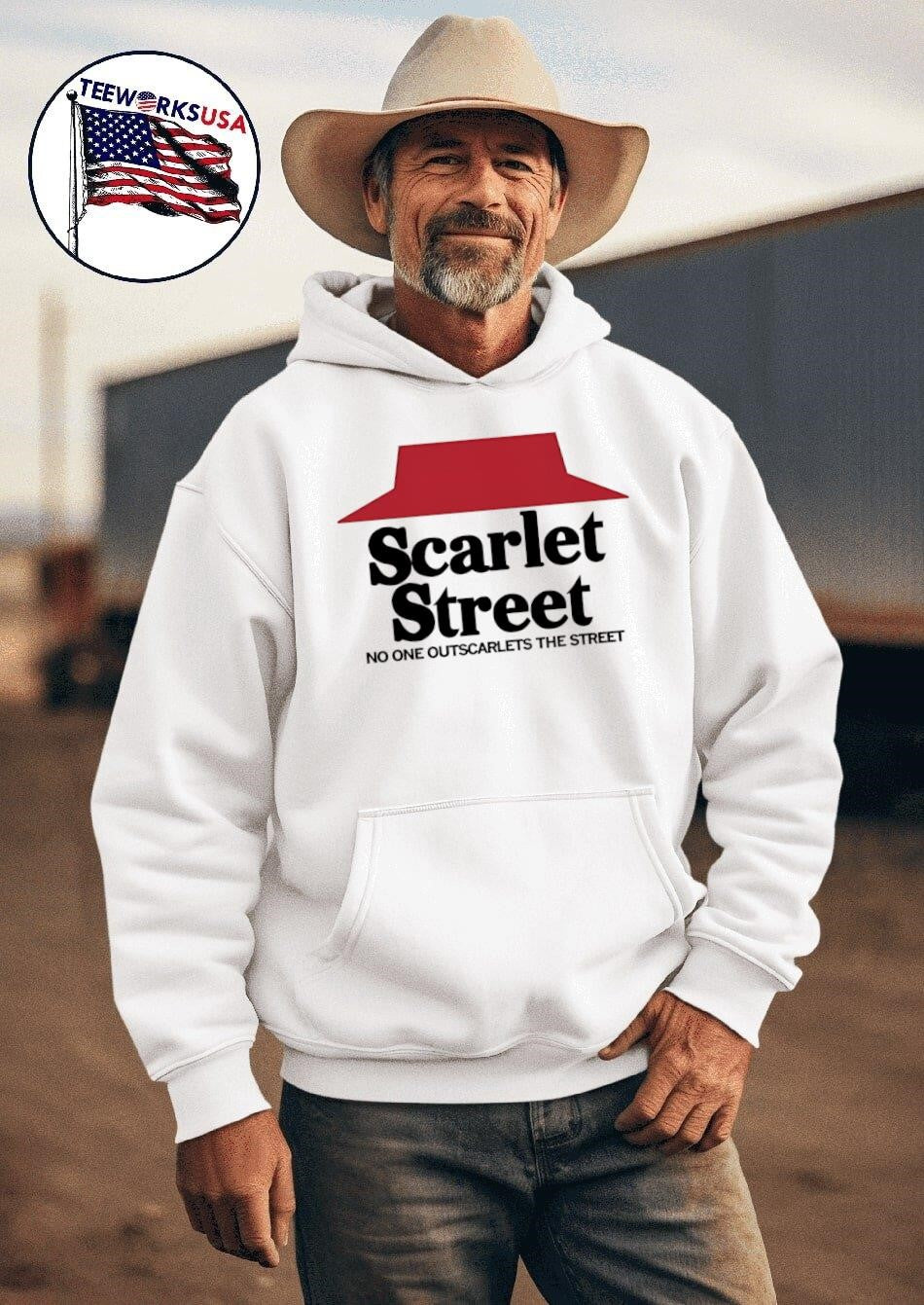 Scarlet Street Hut No One Outscarlets The - Adult & Kids T-Shirts, Sweatshirts & Hoodies apparel design preview 2