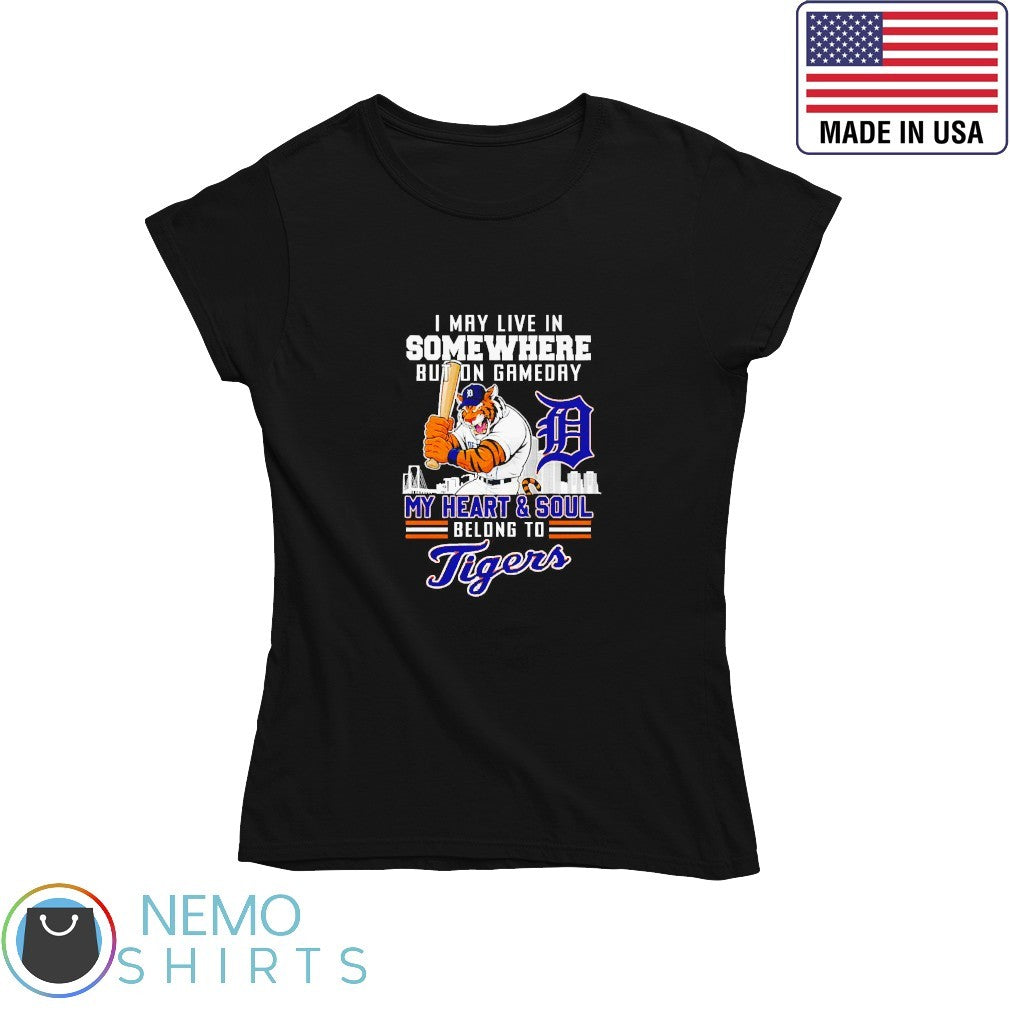 I may live in somewhere but on gameday my heart and - Adult & Kids T-Shirts, Sweatshirts & Hoodies apparel design preview 4