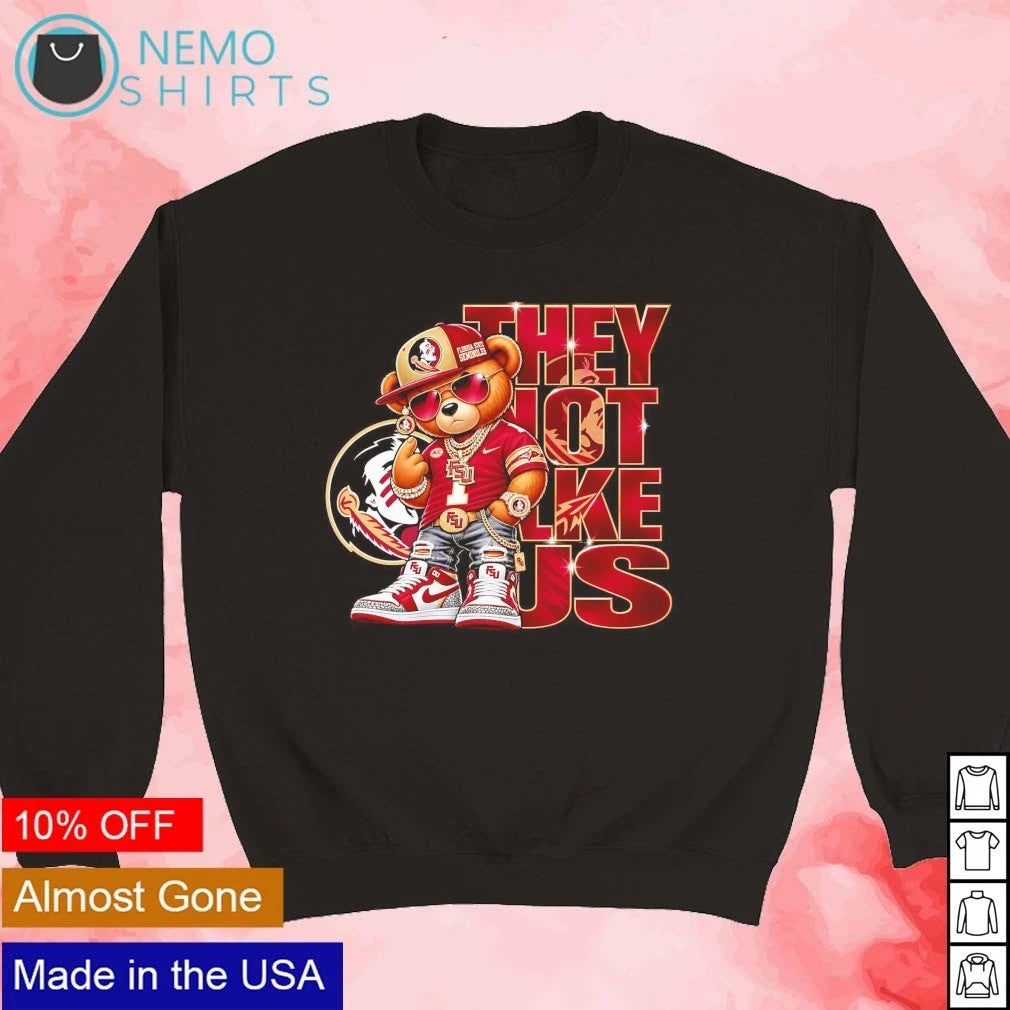 Florida State Seminoles They Not Like Us FSU Bear - Adult & Kids T-Shirts, Sweatshirts & Hoodies apparel design preview 4