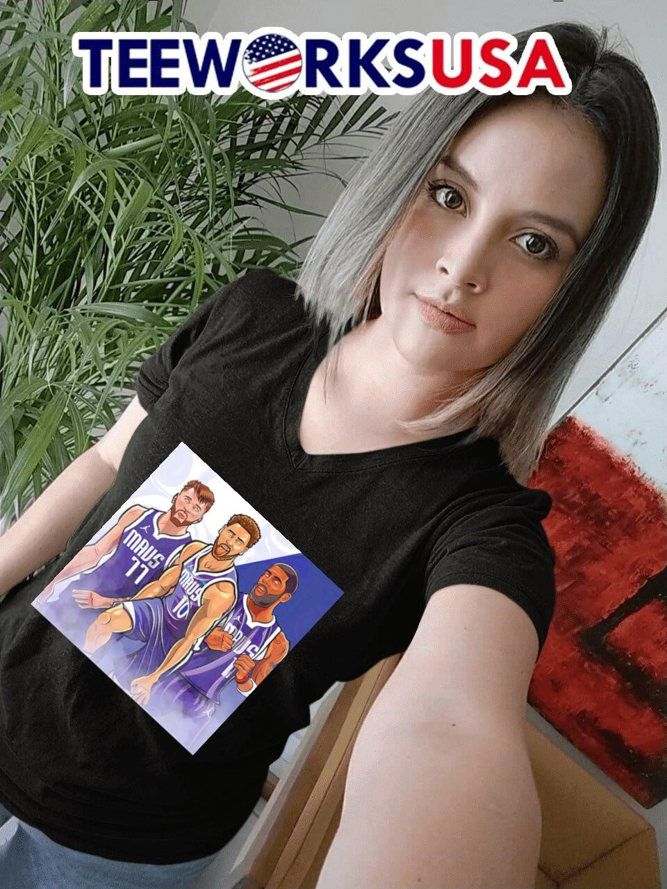 Luka Doncic Kyrie Irving and Klay Thompson Dallas - Adult & Kids T-Shirts, Sweatshirts & Hoodies apparel design preview 4