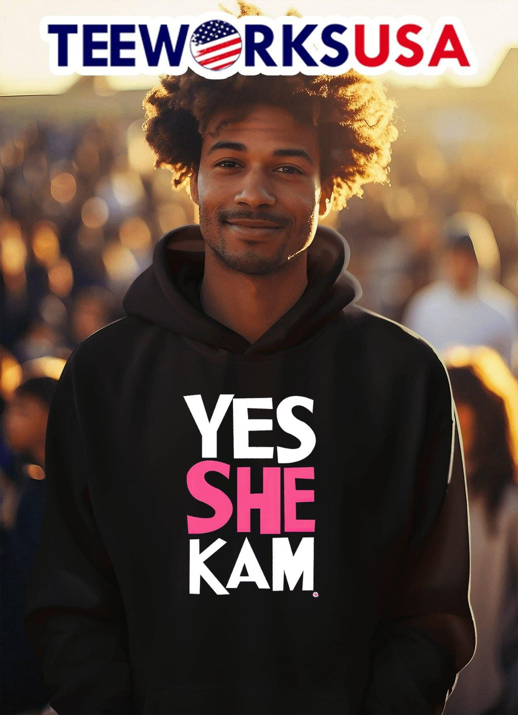 Yes she kam Kamala Harris can do it - Adult & Kids T-Shirts, Sweatshirts & Hoodies apparel design preview 2