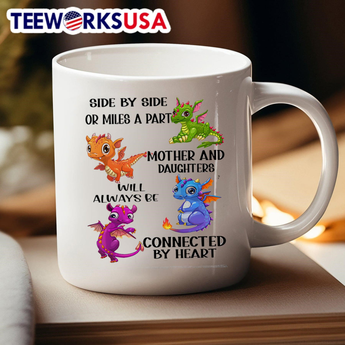 Dragon side by or miles a part mother and daughters - Adult & Kids T-Shirts, Sweatshirts & Hoodies apparel design preview 4