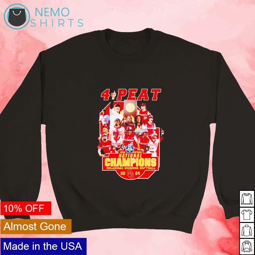 4-Peat national champions Oklahoma Sooners women's - Adult & Kids T-Shirts, Sweatshirts & Hoodies apparel design preview 4