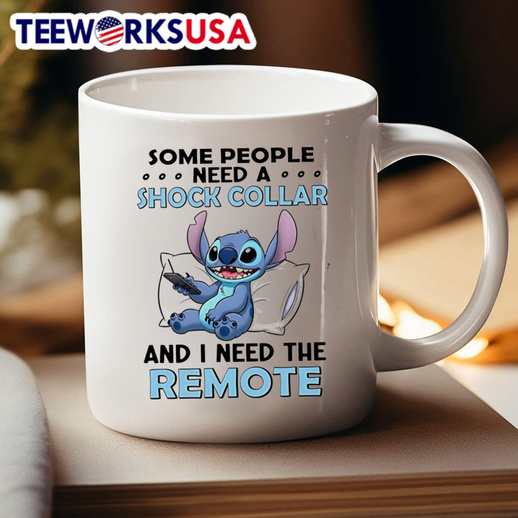 Stitch some people need a shock collar and I the - Adult & Kids T-Shirts, Sweatshirts & Hoodies apparel design preview 4