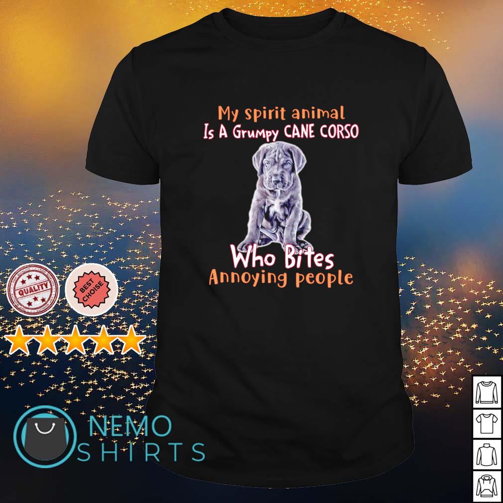 My spirit animal is a grumpy Cane Corso who bites - Adult & Kids T-Shirts, Sweatshirts & Hoodies apparel design preview 1