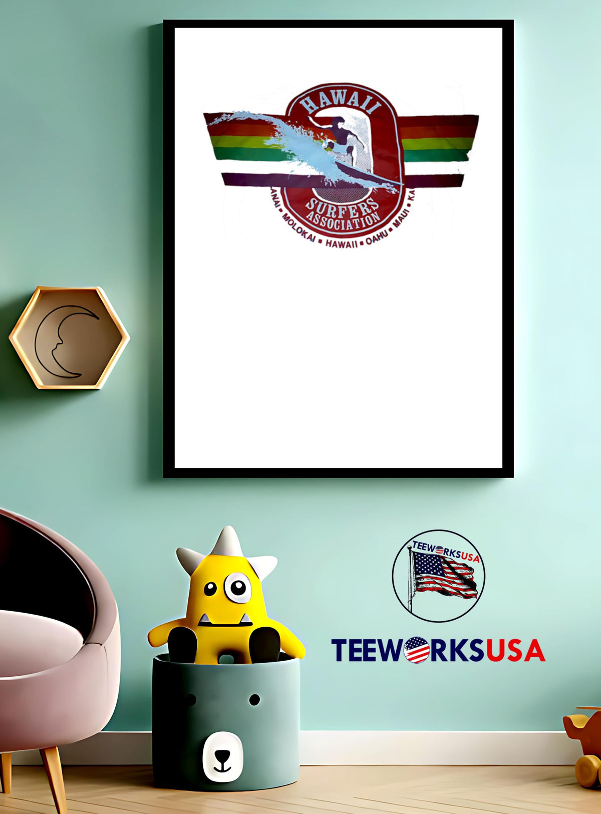 Hawaii Surfers E Associations logo vintage - Adult & Kids T-Shirts, Sweatshirts & Hoodies apparel design preview 3