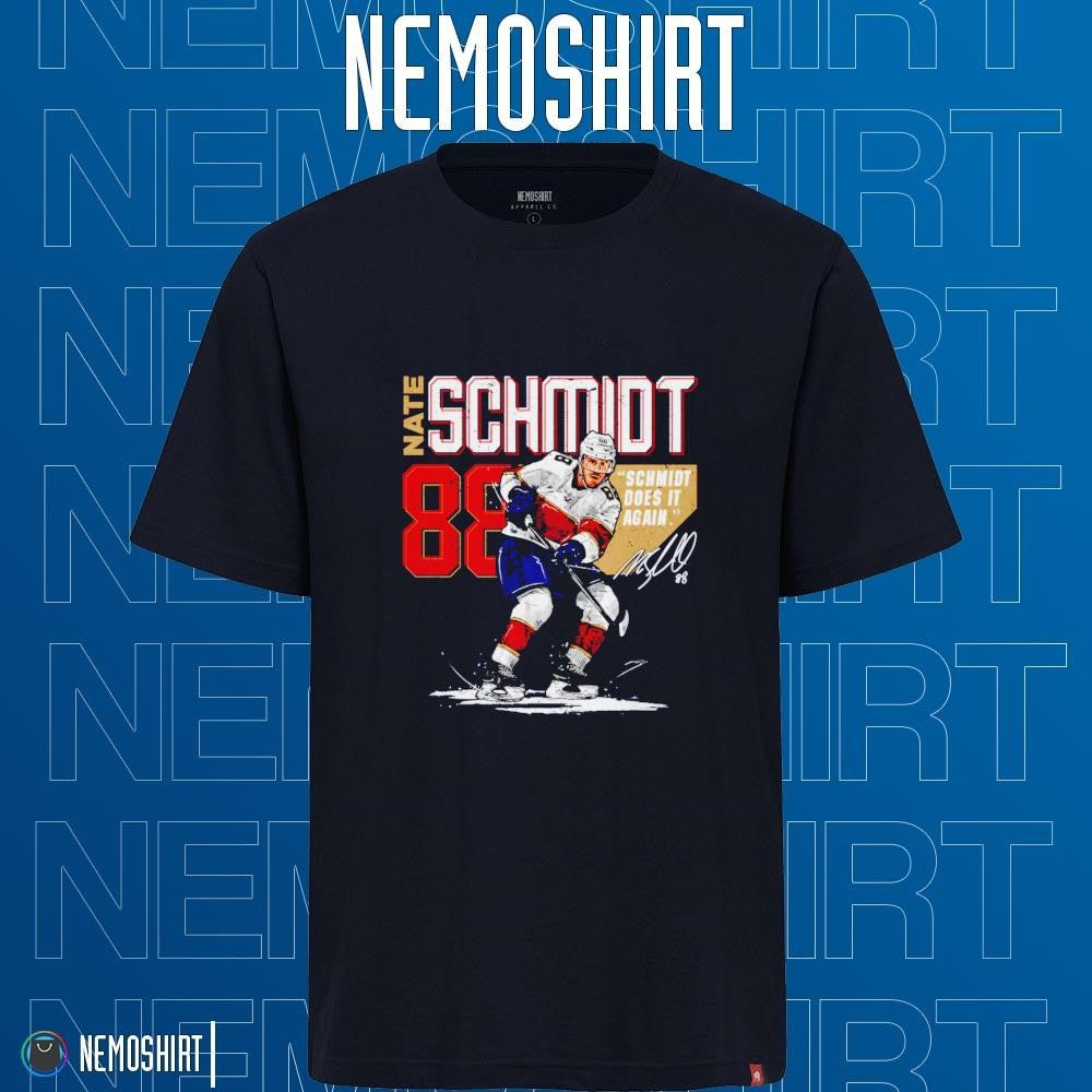 Nate Schmidt Florida Panthers does it again signature - Adult & Kids T-Shirts, Sweatshirts & Hoodies apparel design preview 1