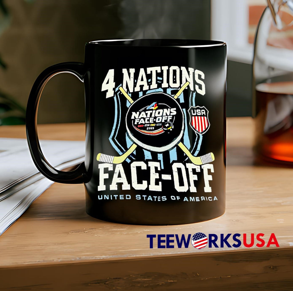 4 Nations Face Off United States of America hockey - Adult & Kids T-Shirts, Sweatshirts & Hoodies apparel design preview 2