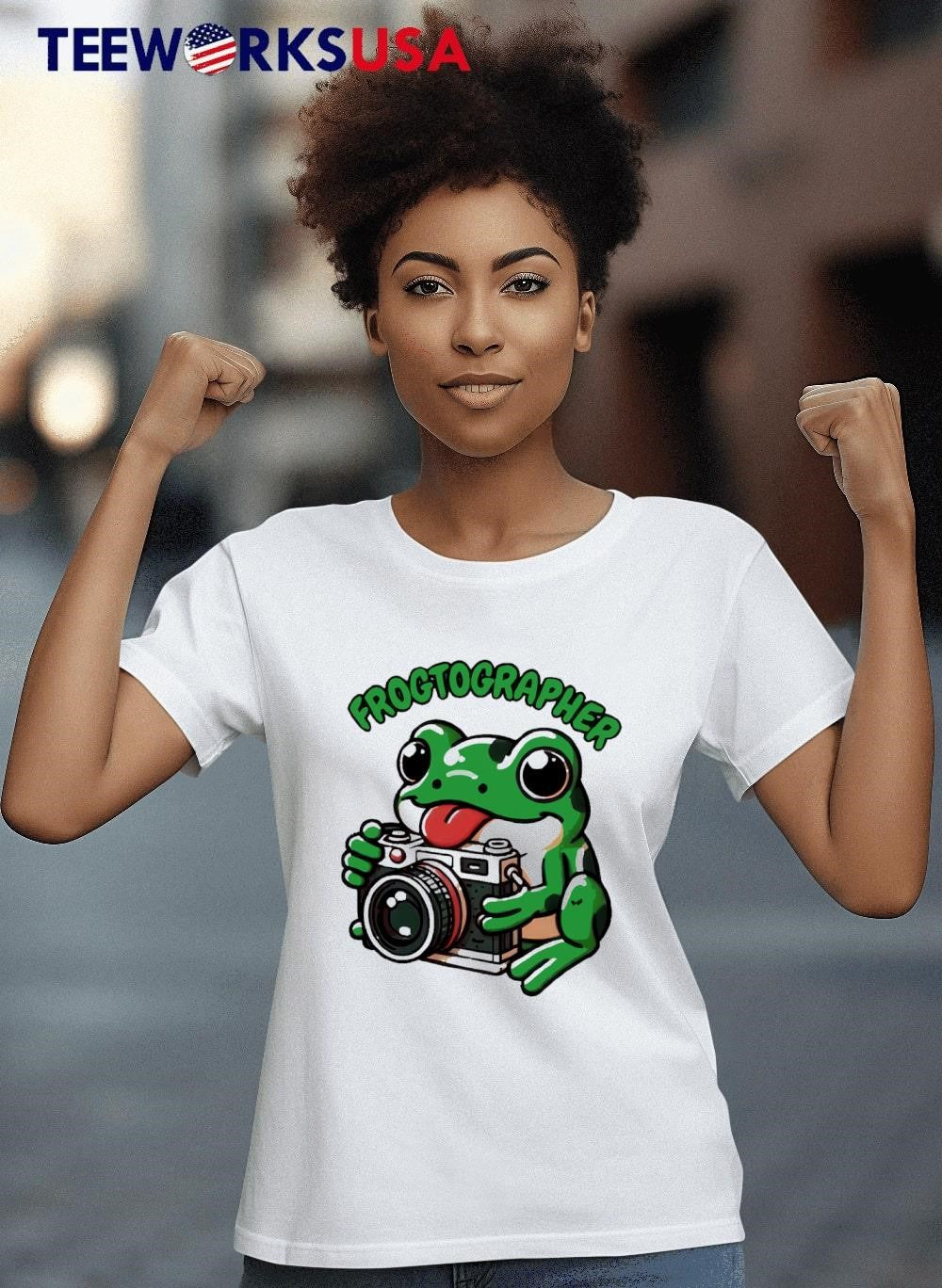 Frogtographer Funny Animal Photographer - Adult & Kids T-Shirts, Sweatshirts & Hoodies apparel design preview 4