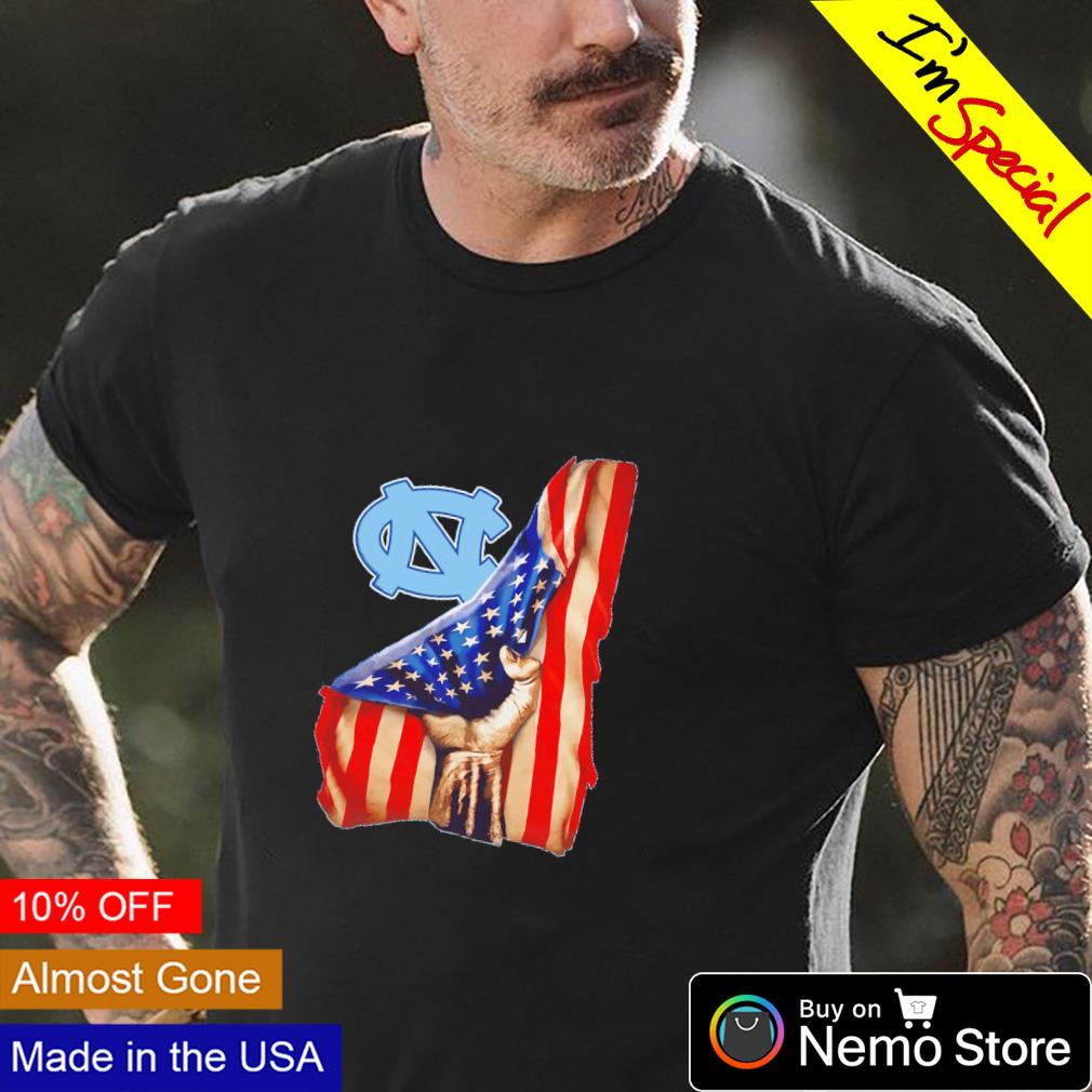 North Carolina Tar Heels inside American flag - Adult & Kids T-Shirts, Sweatshirts & Hoodies apparel design preview 4