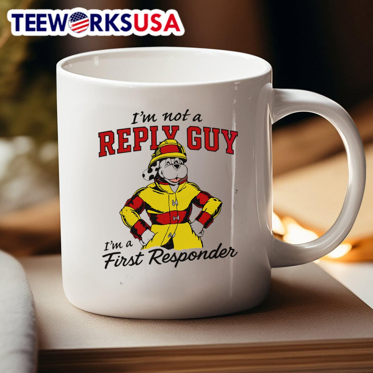 I'm not a reply guy first responder firefighter dog - Adult & Kids T-Shirts, Sweatshirts & Hoodies apparel design preview 4