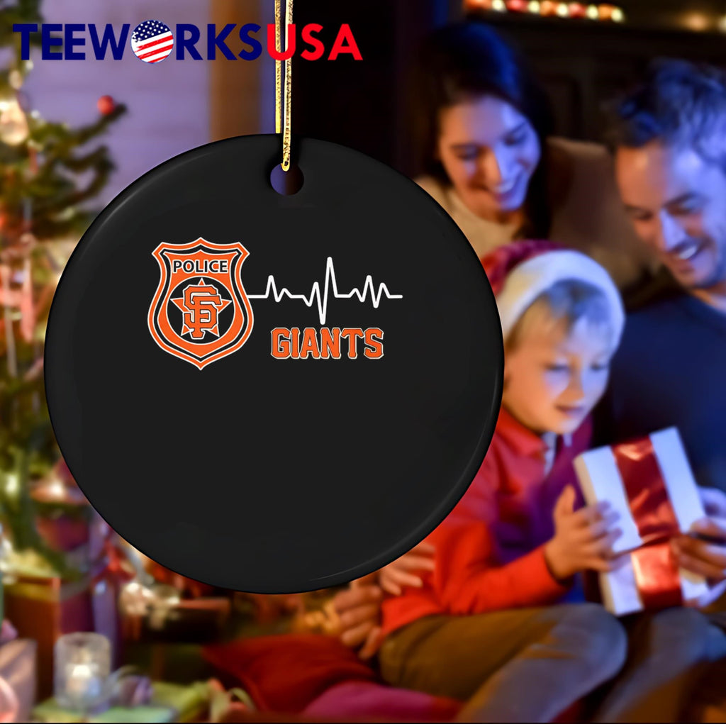 Police heart rate San Francisco Giants - Adult & Kids T-Shirts, Sweatshirts & Hoodies apparel design preview 4