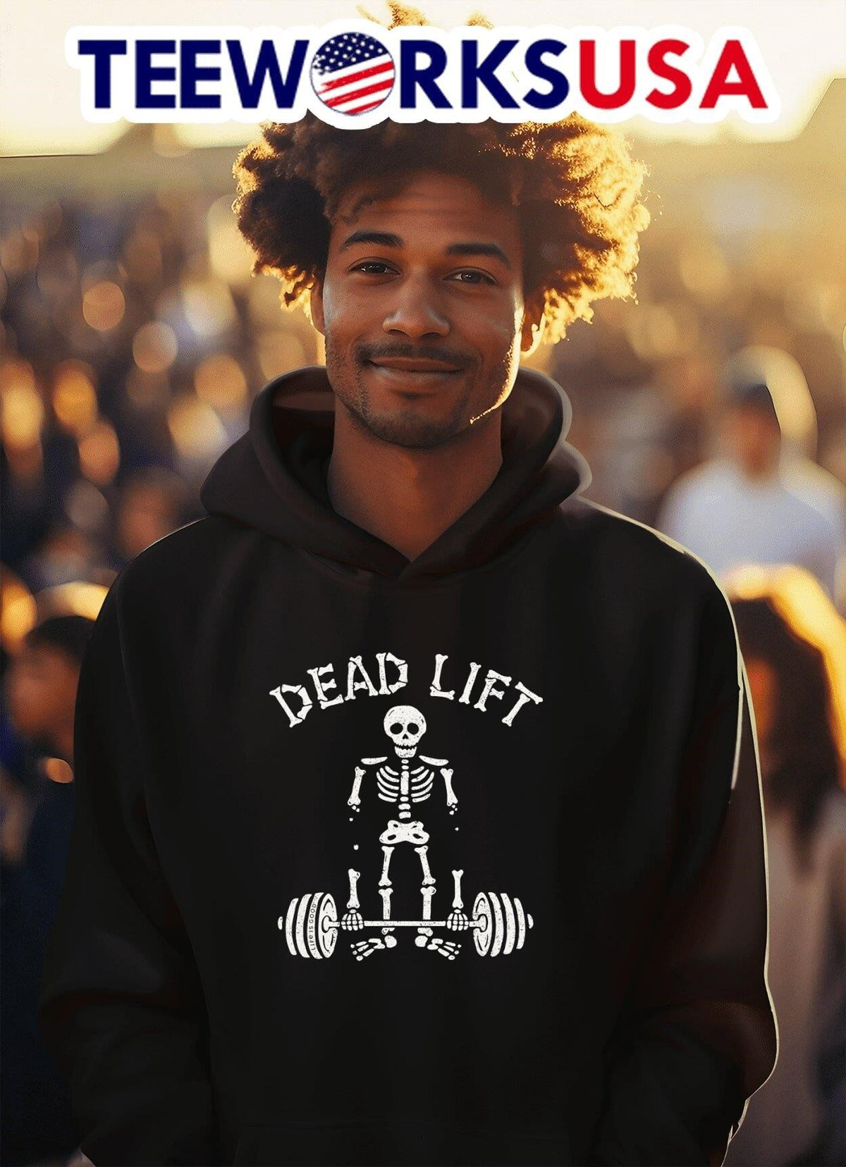 Dead lift skeleton - Adult & Kids T-Shirts, Sweatshirts & Hoodies apparel design preview 2