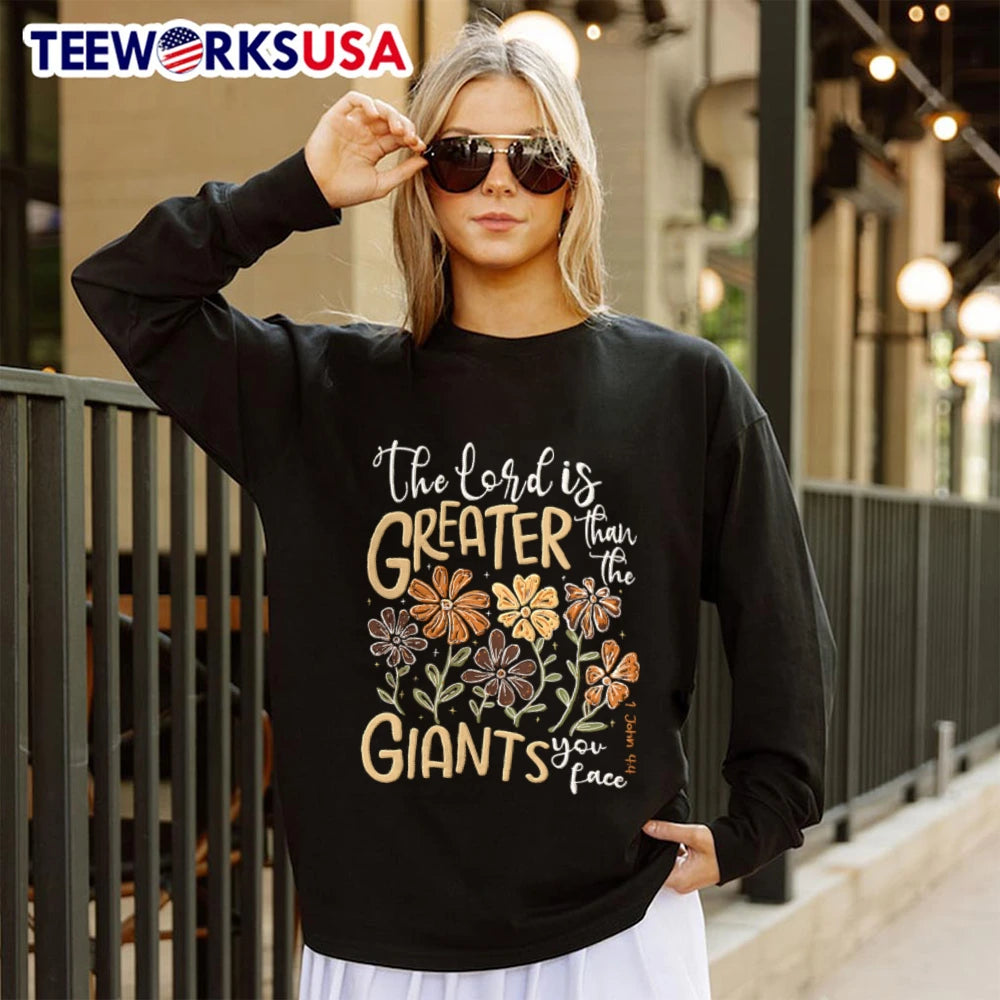 The Lord is greater than giants you face - Adult & Kids T-Shirts, Sweatshirts & Hoodies apparel design preview 4