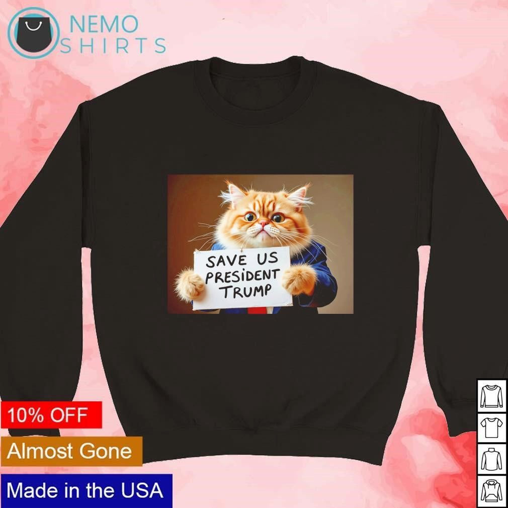 Cat vote Trump save us president - Adult & Kids T-Shirts, Sweatshirts & Hoodies apparel design preview 3
