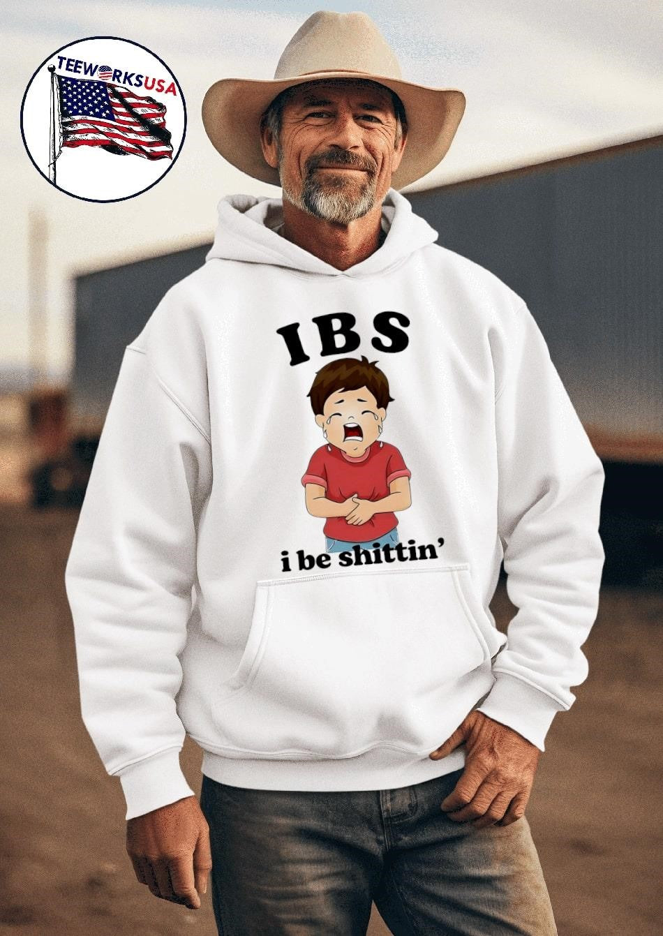 IBS I be shittin' boy crying funny - Adult & Kids T-Shirts, Sweatshirts & Hoodies apparel design preview 2