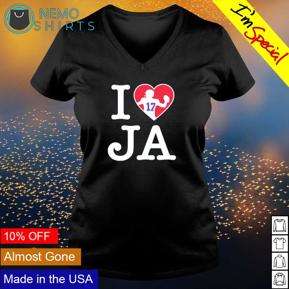 I love Josh Allen JA - Adult & Kids T-Shirts, Sweatshirts & Hoodies apparel design preview 5