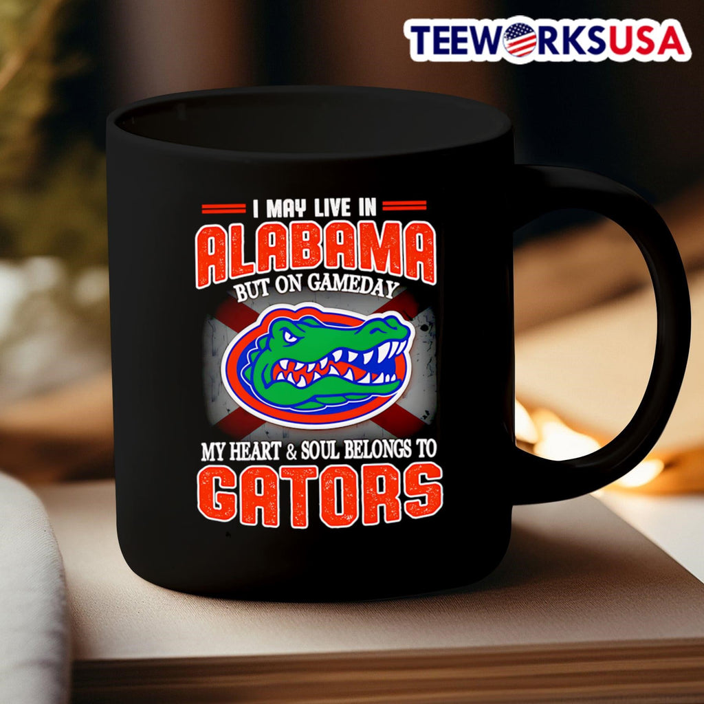 I may live in Alabama but one gameday my heart and - Adult & Kids T-Shirts, Sweatshirts & Hoodies apparel design preview 3