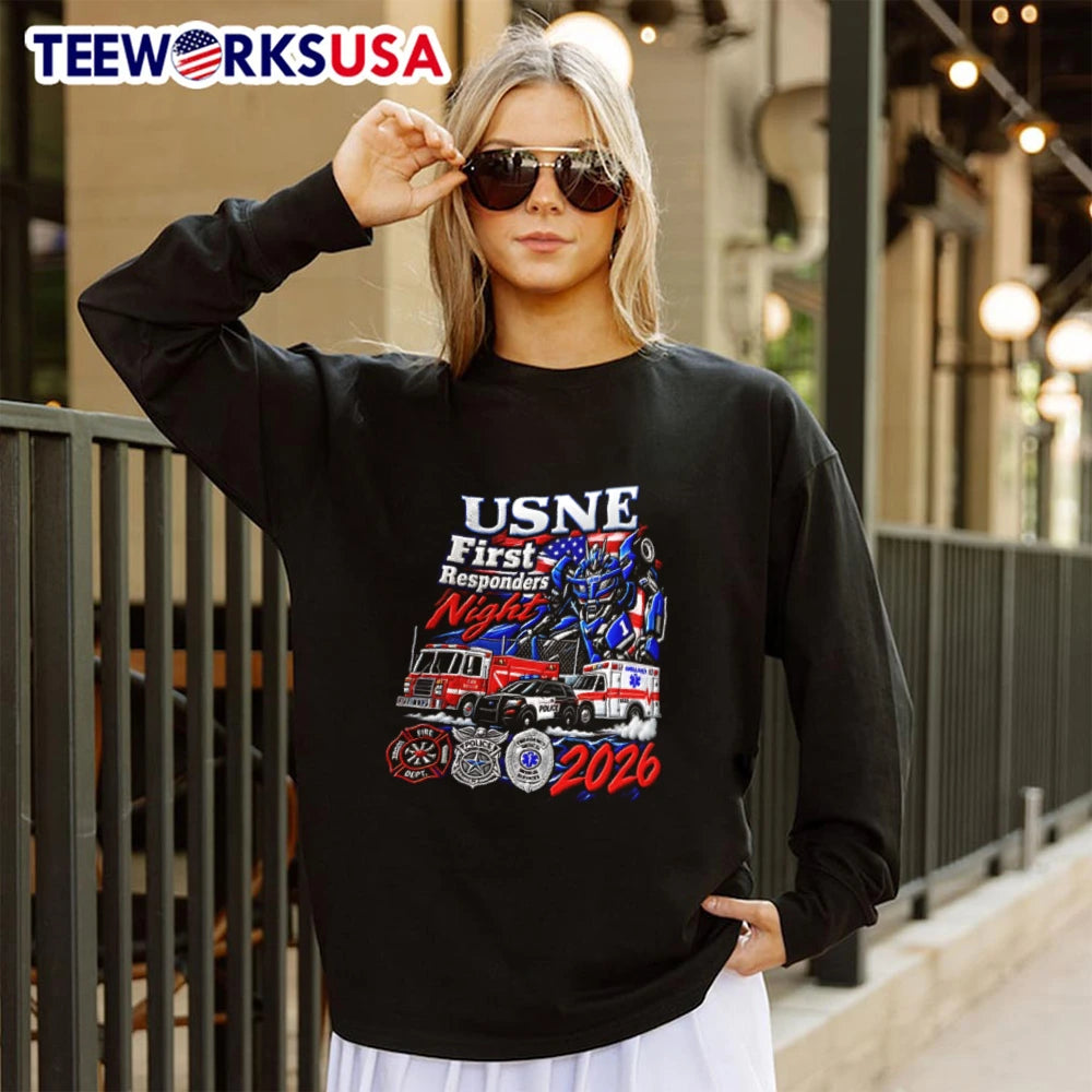 Usne First Responders Night 2026 Blue Robot Emergency - Adult & Kids T-Shirts, Sweatshirts & Hoodies apparel design preview 4