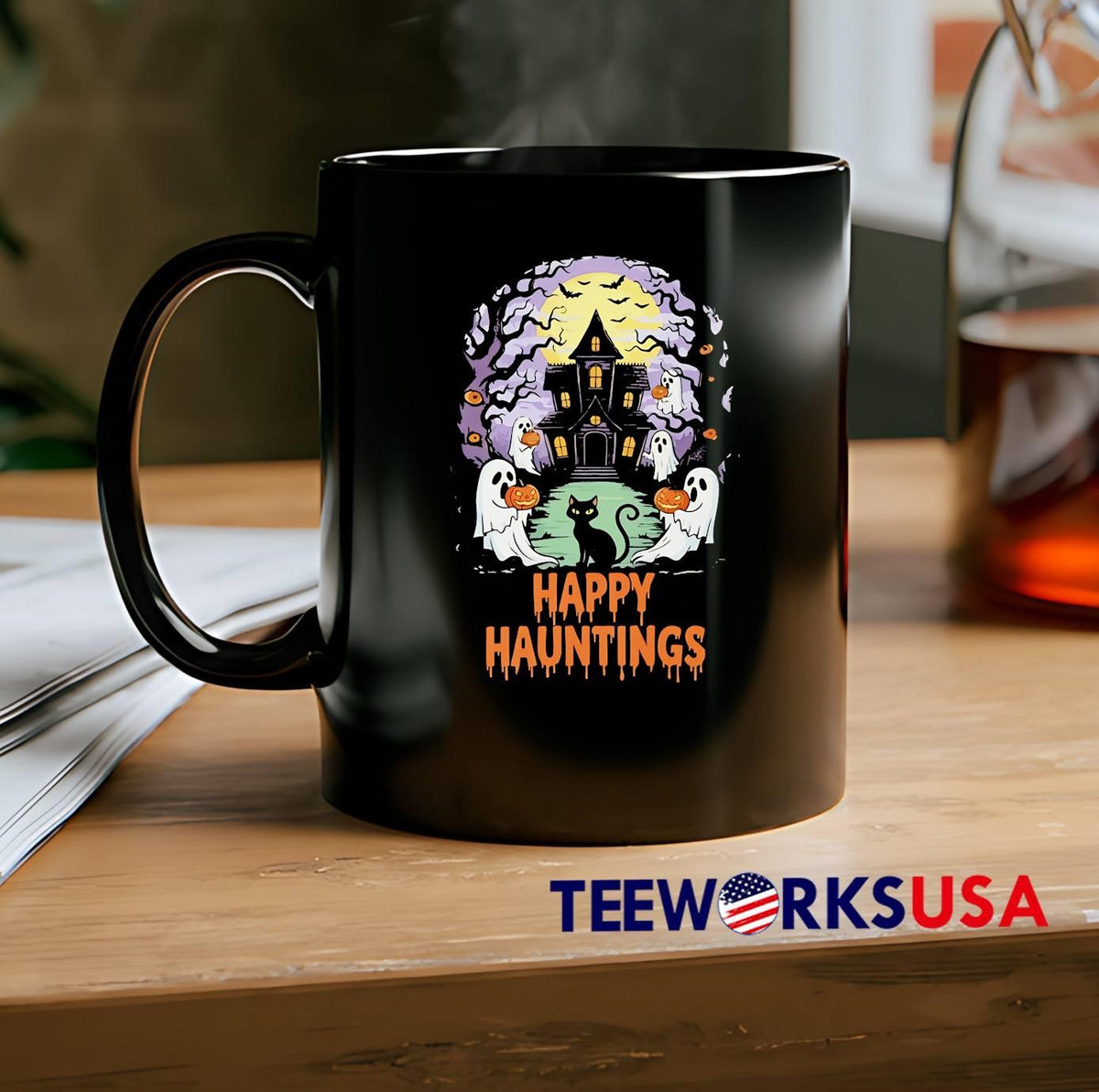 Happy Hauntings Halloween 2025 - Adult & Kids T-Shirts, Sweatshirts & Hoodies apparel design preview 2