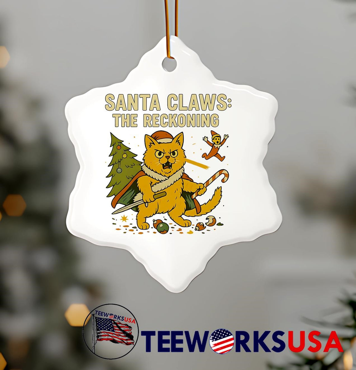 Santa Claws The Reckoning Funny Cat cute - Adult & Kids T-Shirts, Sweatshirts & Hoodies apparel design preview 7