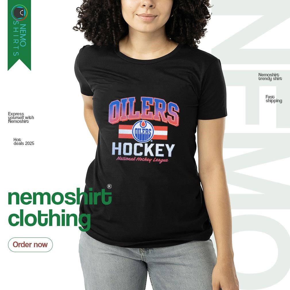 Edmonton Oilers national hockey league retro stripe - Adult & Kids T-Shirts, Sweatshirts & Hoodies apparel design preview 3