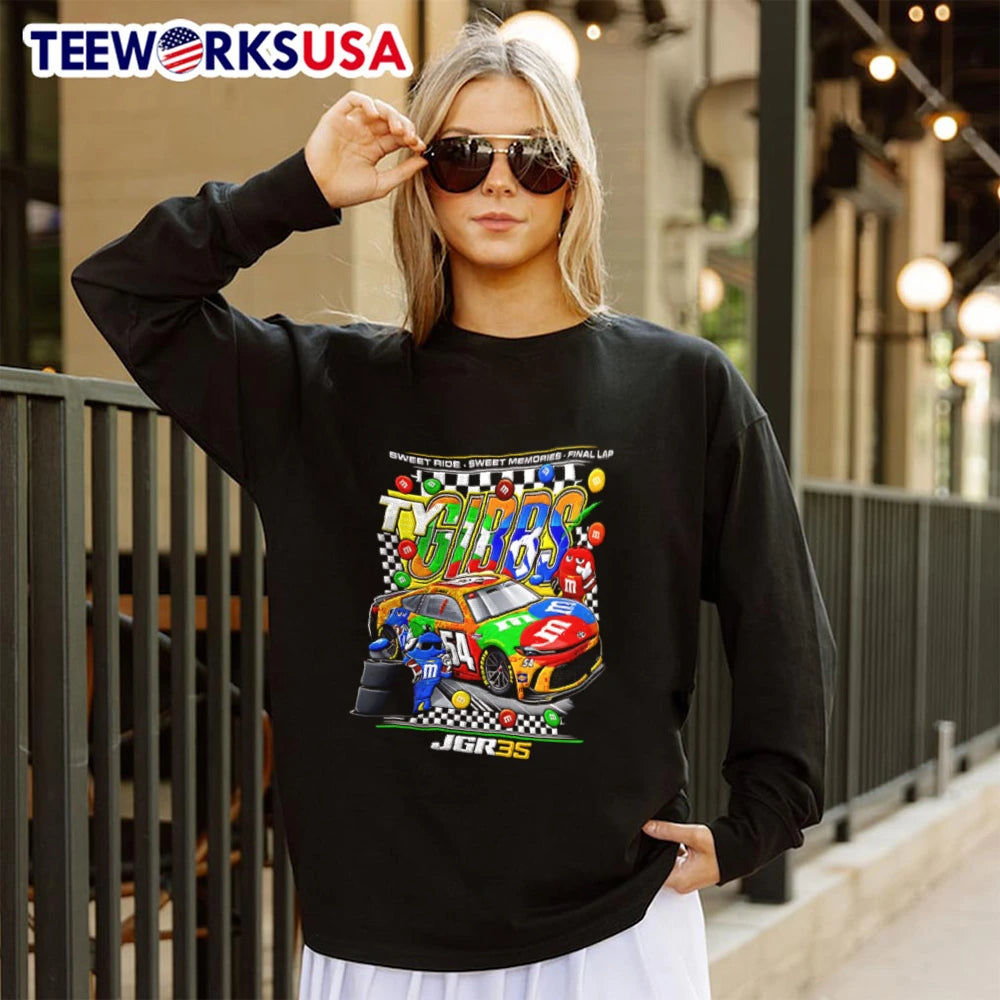 Ty Gibbs Sweet Ride Memories Final Lap JGR 54 - Adult & Kids T-Shirts, Sweatshirts & Hoodies apparel design preview 4