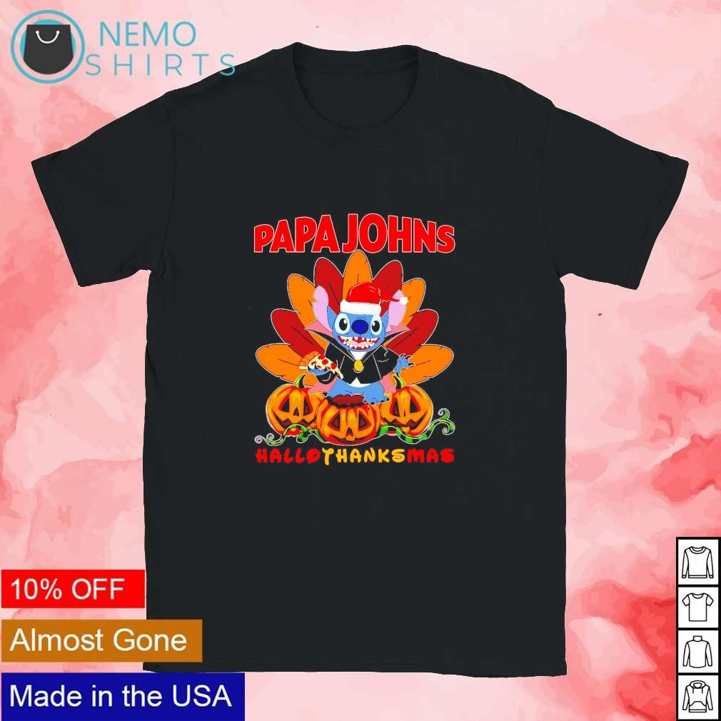 Papa John's Pizza Santa Stitch Hallothanksmas - Adult & Kids T-Shirts, Sweatshirts & Hoodies product image 1