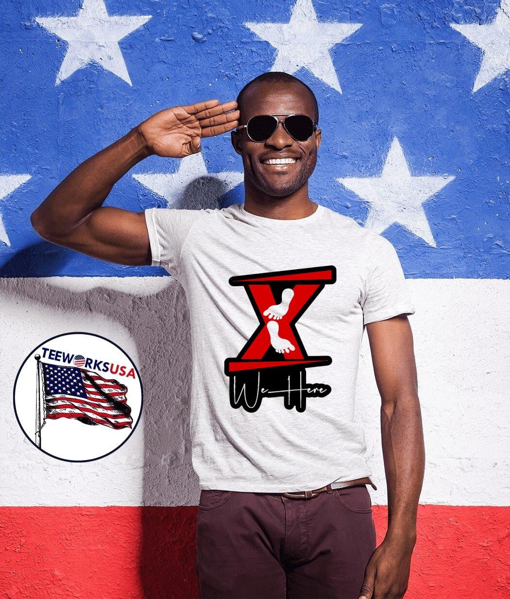 X We Here logo - Adult & Kids T-Shirts, Sweatshirts & Hoodies apparel design preview 1