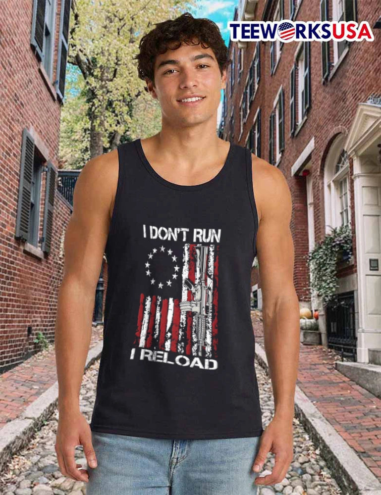 I Don't Run Reload USA Flag AR-15 - Adult & Kids T-Shirts, Sweatshirts & Hoodies apparel design preview 6