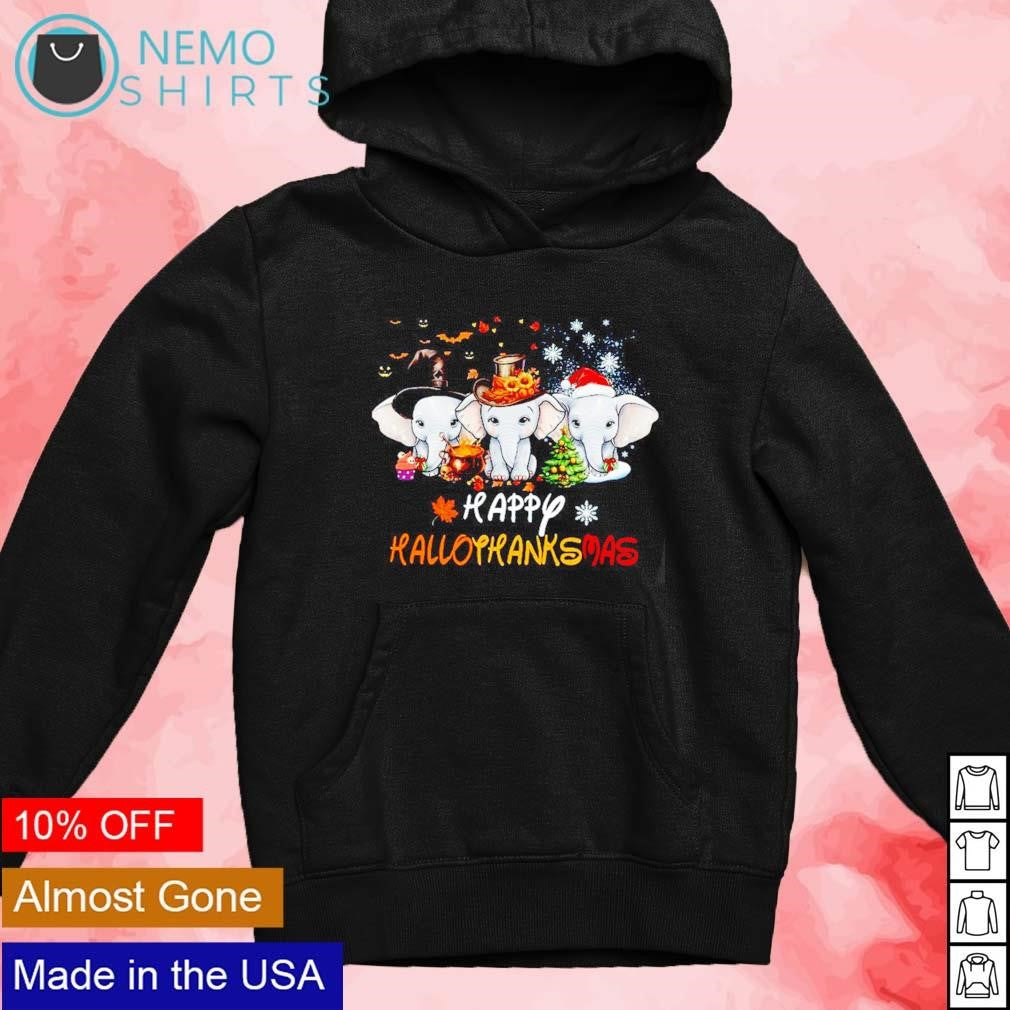 Happy hallothanksmas elephants - Adult & Kids T-Shirts, Sweatshirts & Hoodies apparel design preview 2