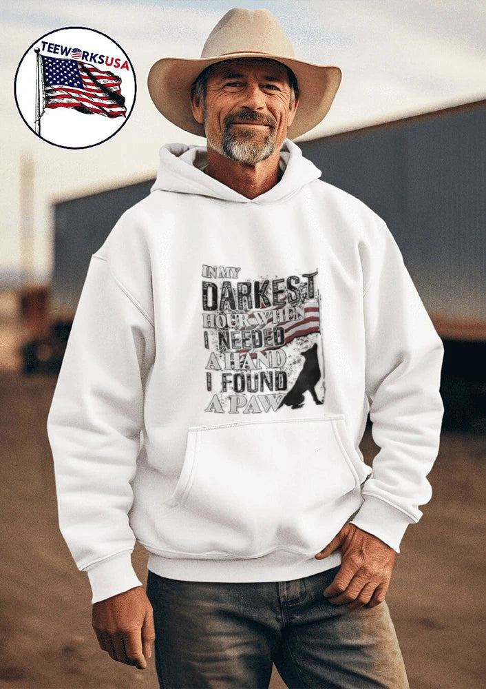 In My Darkest Hour When I Needed A Hand Found Paw Dog - Adult & Kids T-Shirts, Sweatshirts & Hoodies apparel design preview 3
