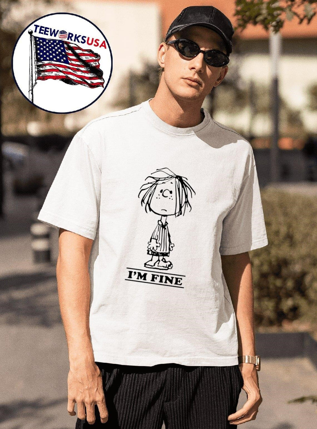 Peanuts Peppermint Patty I'm fine - Adult & Kids T-Shirts, Sweatshirts & Hoodies apparel design preview 1