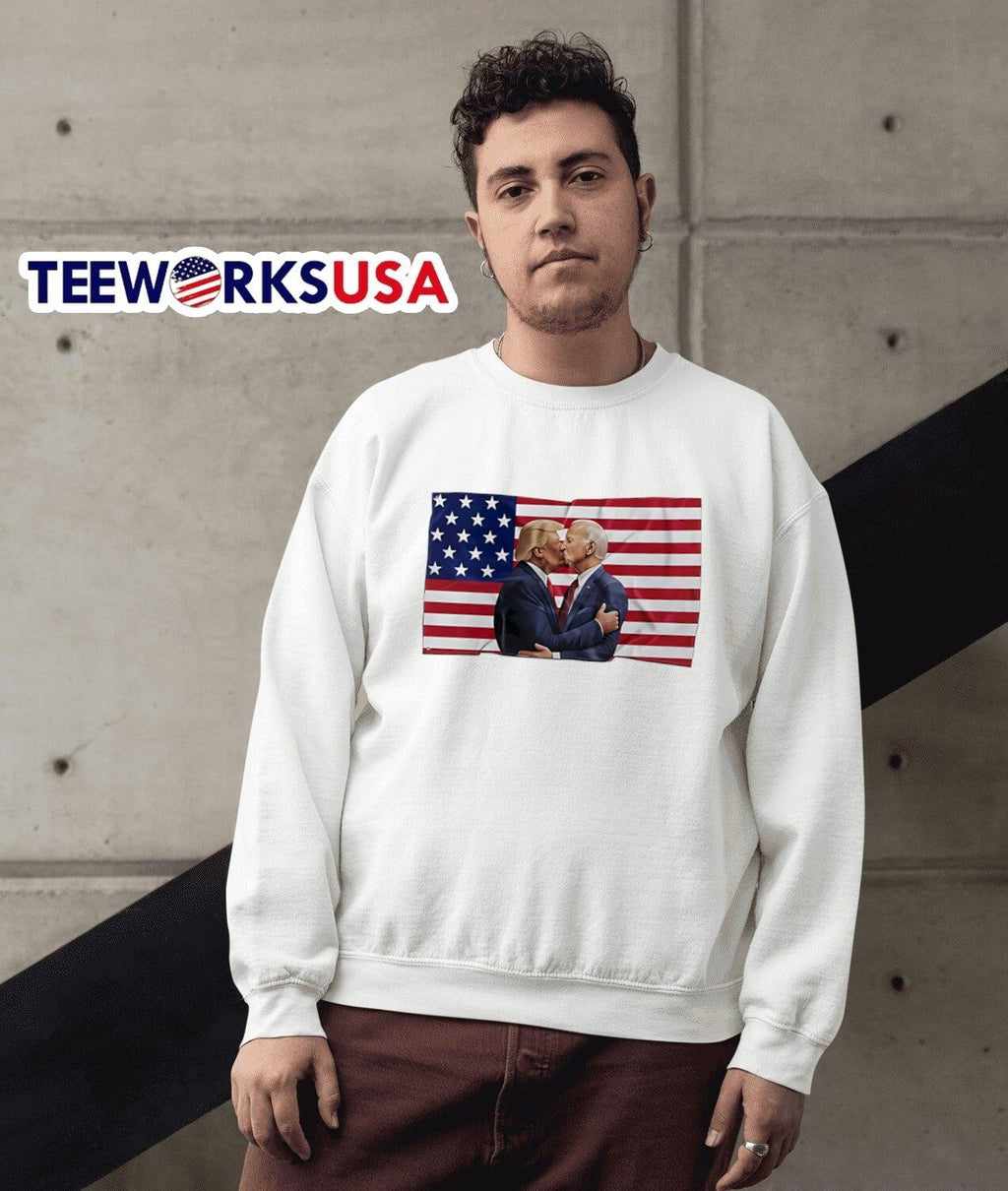 Donald Trump x Joe Biden America Flag For President - Adult & Kids T-Shirts, Sweatshirts & Hoodies apparel design preview 3