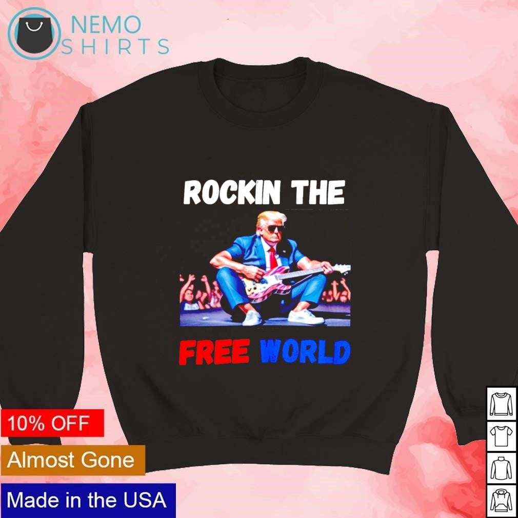 Trump rocking the free world - Adult & Kids T-Shirts, Sweatshirts & Hoodies apparel design preview 3