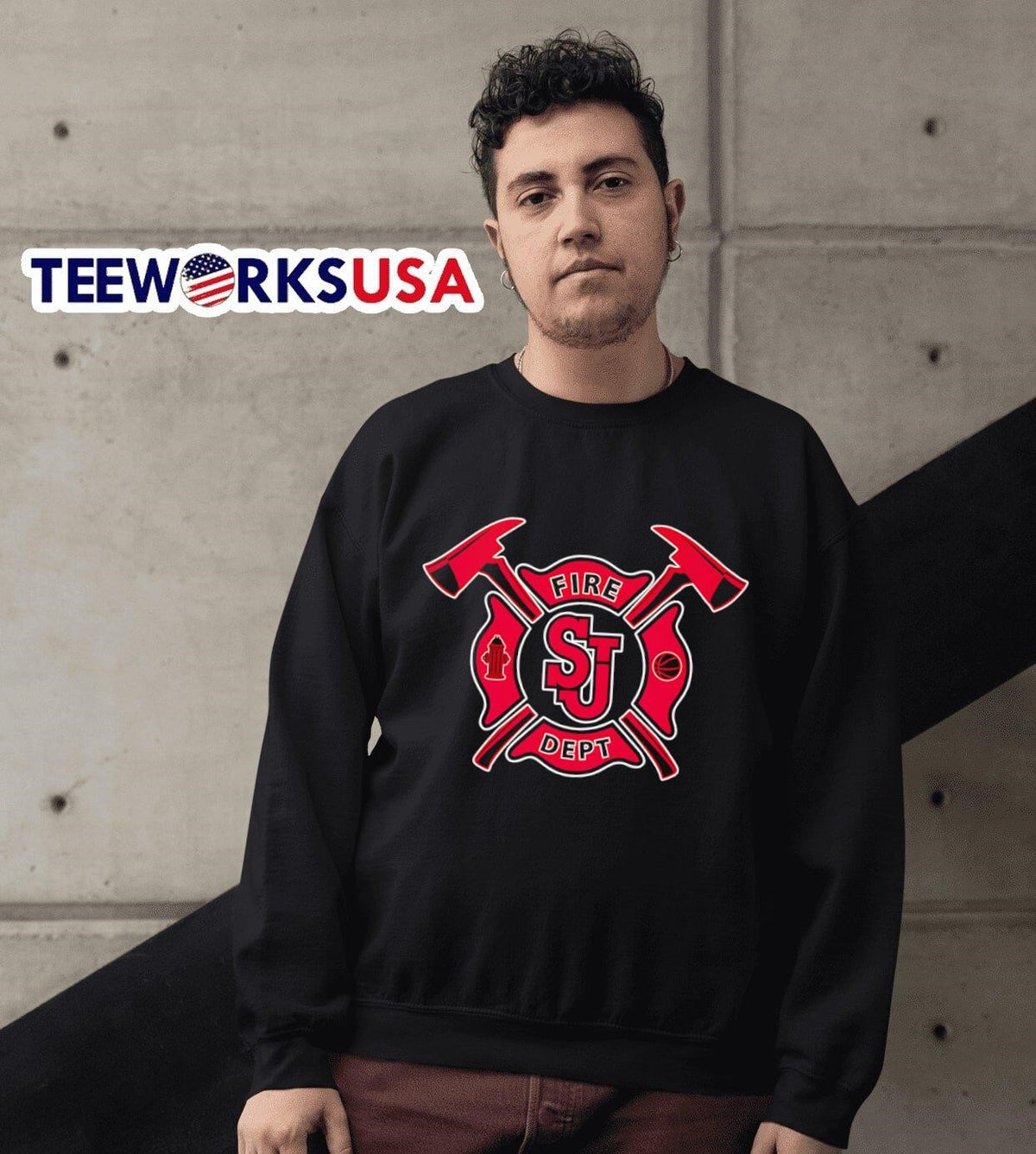 Fire dept St John's Red Storm logo - Adult & Kids T-Shirts, Sweatshirts & Hoodies apparel design preview 6