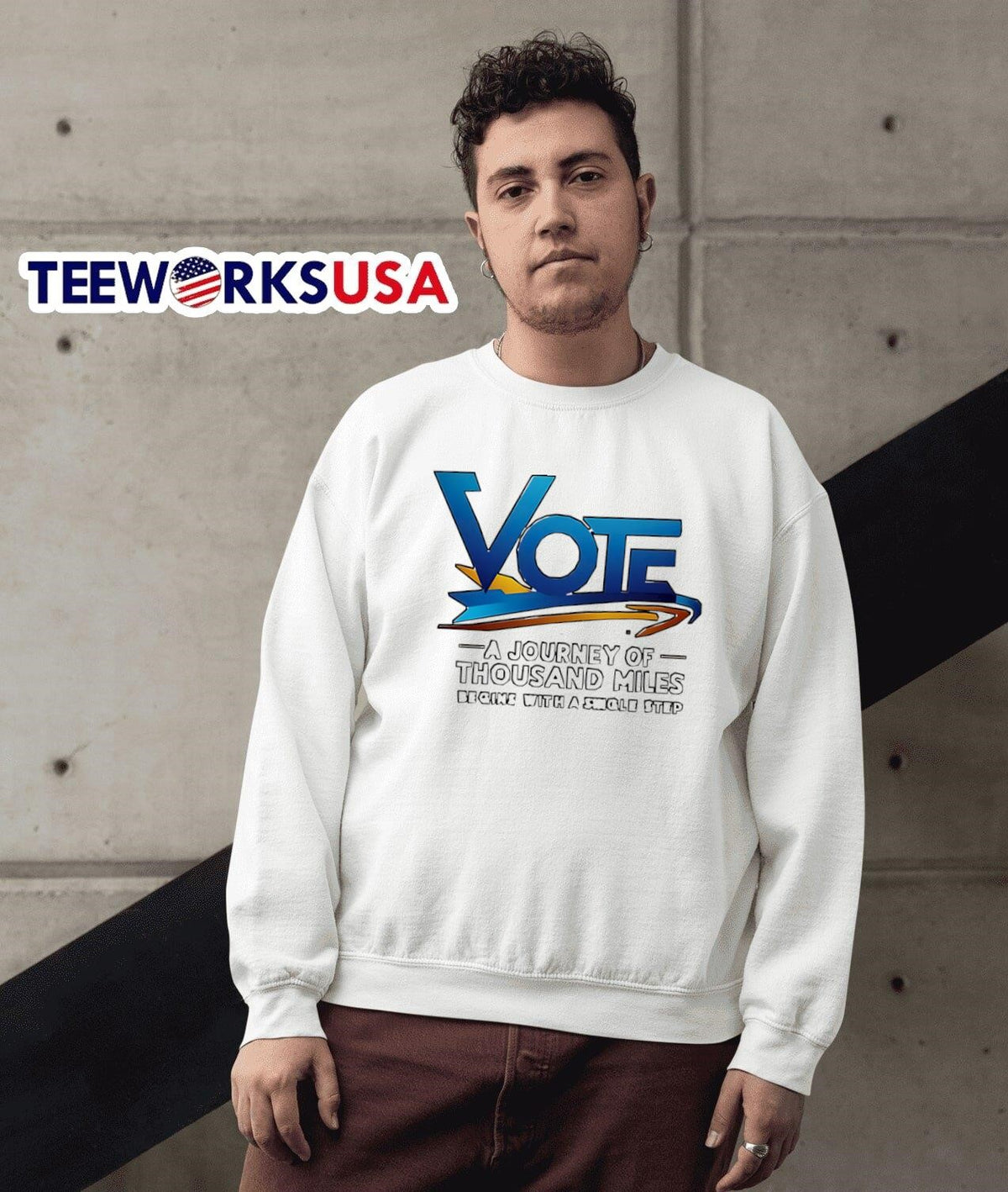 Vote A Journey Of Thousand Miles - Adult & Kids T-Shirts, Sweatshirts & Hoodies apparel design preview 3